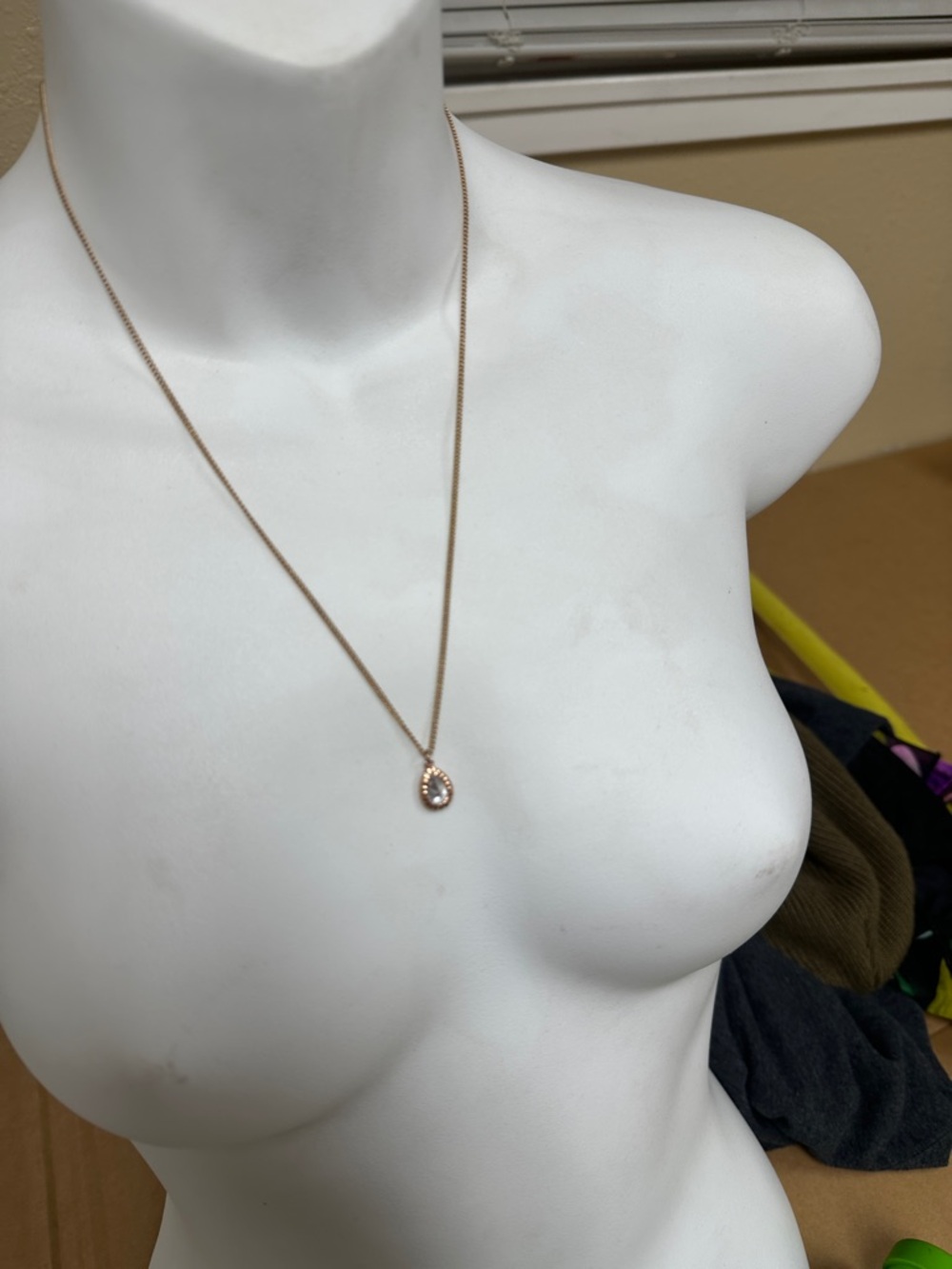 ##111, Guess by Marciano Rose Gold Teardrop Crystal Necklace